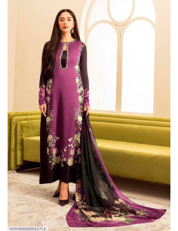 3 pcs women's silk print suit  2