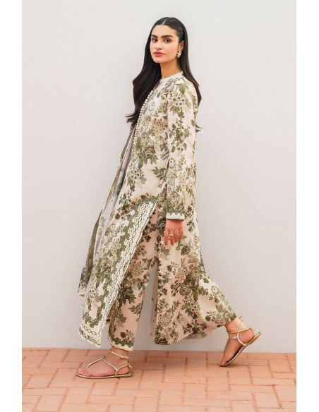 3 pcs women's unstitched digital print suit 