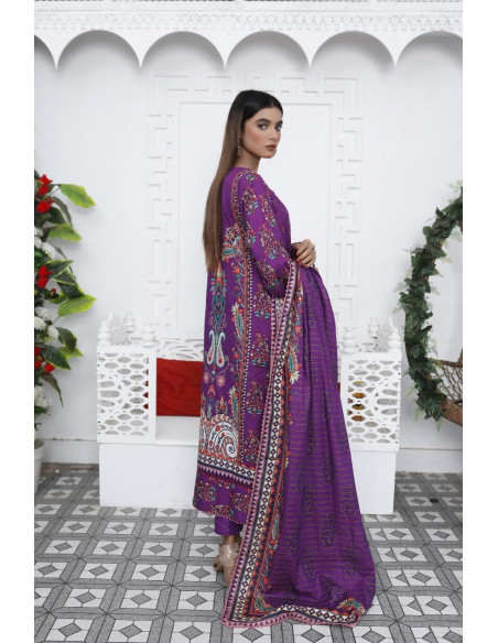 3 pcs women's unstitched dress 