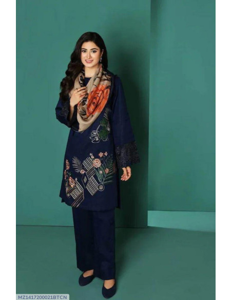 3 pcs women's unstitched suit 