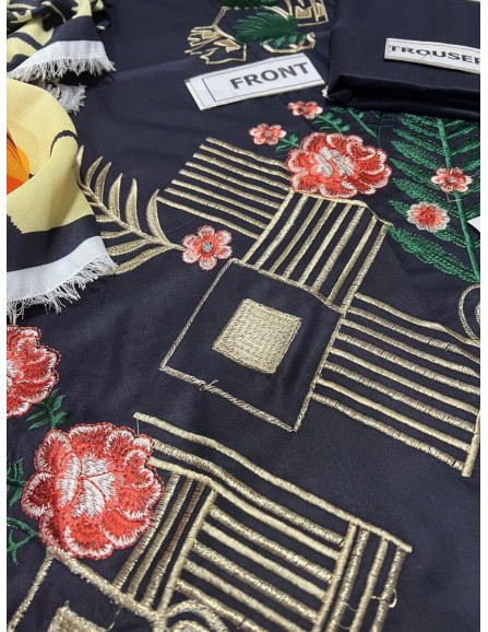 3 pcs women's unstitched suit 