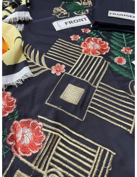 3 pcs women's unstitched suit 