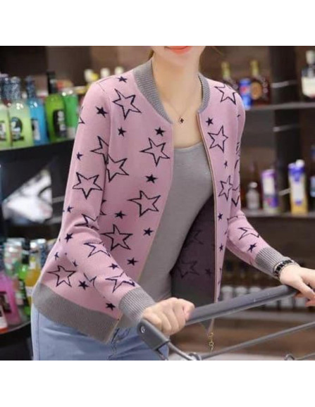 Chin pink fleece jacket for women 