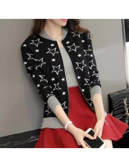 Stylish printed fleece jacket for women 