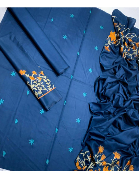 3 Pcs Women's Unstitched Embroidered...