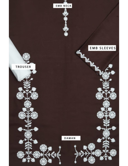 Embroidered Dhanak Suit Set - 2 Pcs...