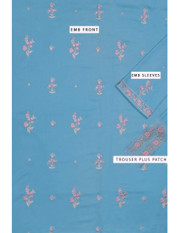 Blue Embroidered Dhanak... 2