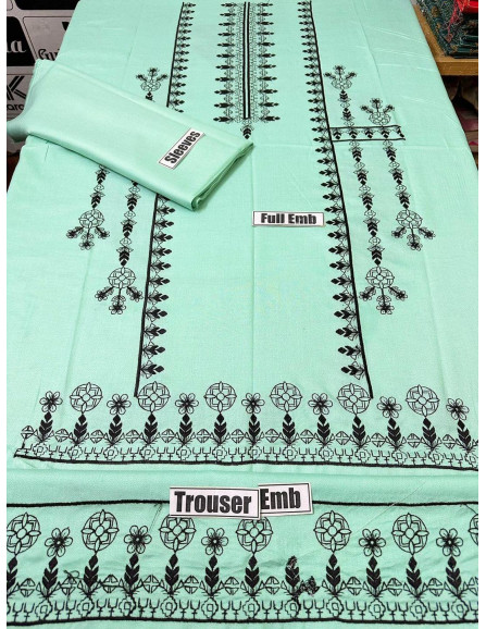 2 Pcs Women's Unstitched Embroidered...