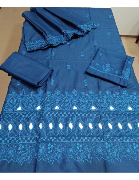 3 Pcs Women's Unstitched Embroidered Suit