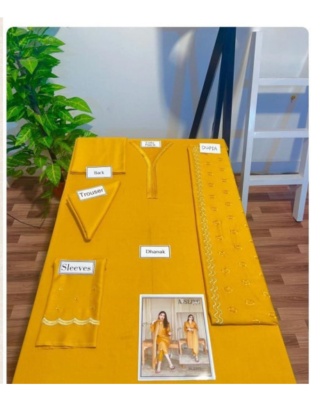 3 Pcs Women's Unstitched Dhanak...