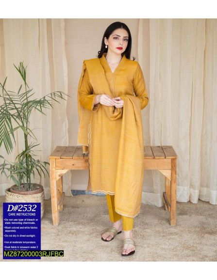 3 Pcs Women's Unstitched Dhanak...