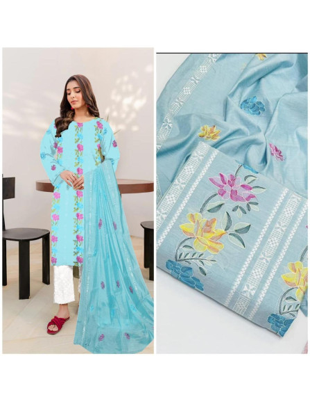 3 Pcs Women's Unstitched Paper Cotton...