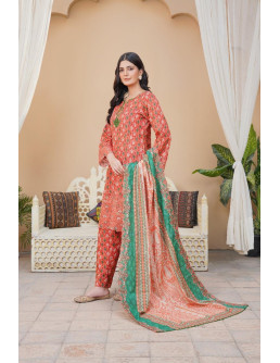 Khaddar suit with embroidered 