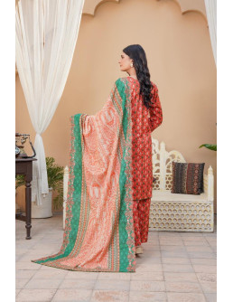 Khaddar suit with embroidered  2
