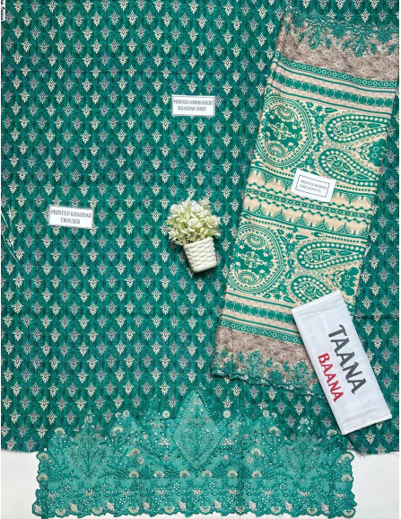 Stunning 3 pcs embroidered khaddar 