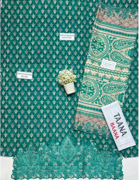 Stunning 3 pcs embroidered khaddar 