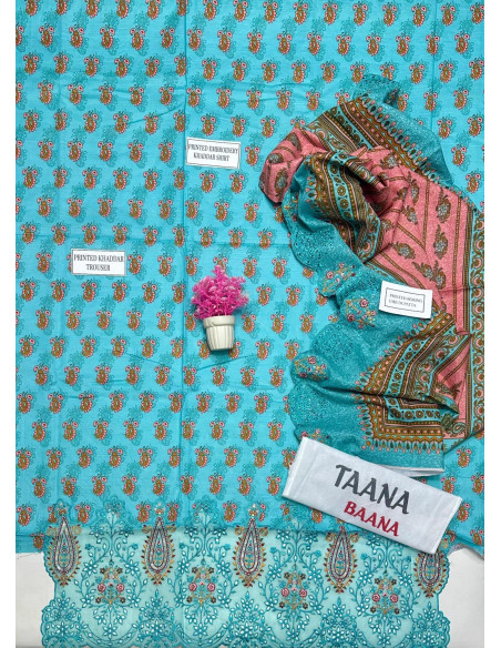 Embroidered khaddar suit with cut work 