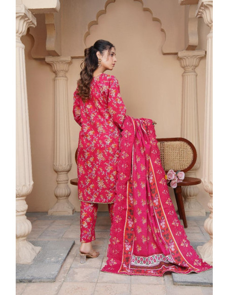 Khaddar suit 3 pcs women's embroidered 