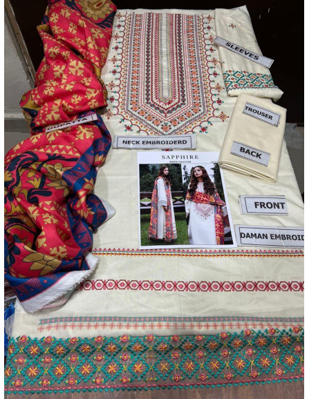  unstitched embroidered dress 