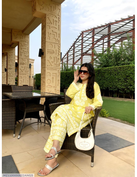 2 Pcs Women's Stitched Linen...