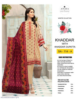 Printed khaddar suit  2