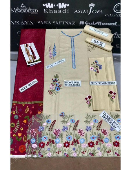 Dhanak suit with wool dupatta