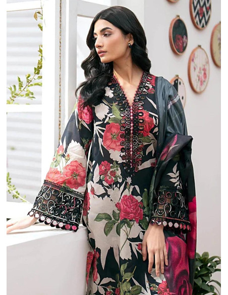 3 Pcs Women's Unstitched Linen Digital Print Suit