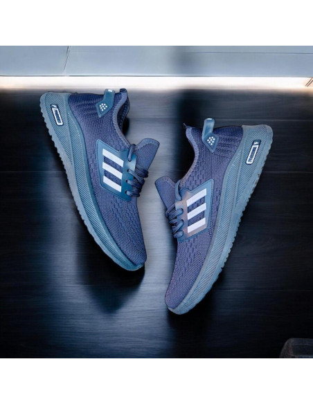 Men's Grey Fabric Casual Sneakers for Running - 1 Pcs