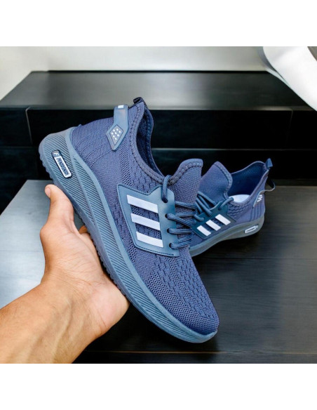 Men's Grey Fabric Casual Sneakers for Running - 1 Pcs