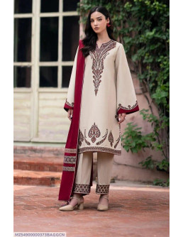 Embroidered Dhanak dress