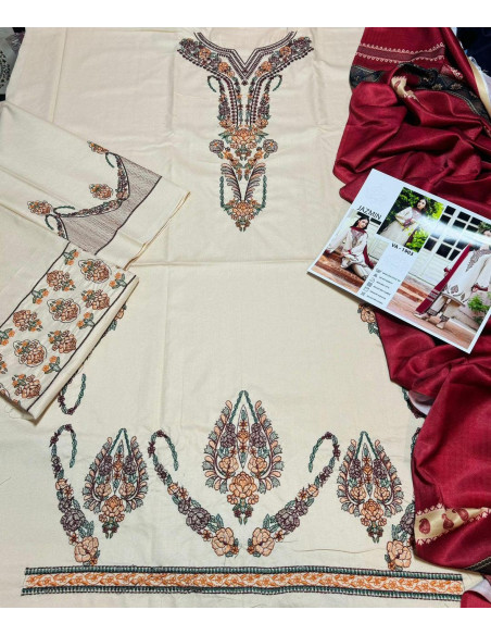 Embroidered Dhanak dress