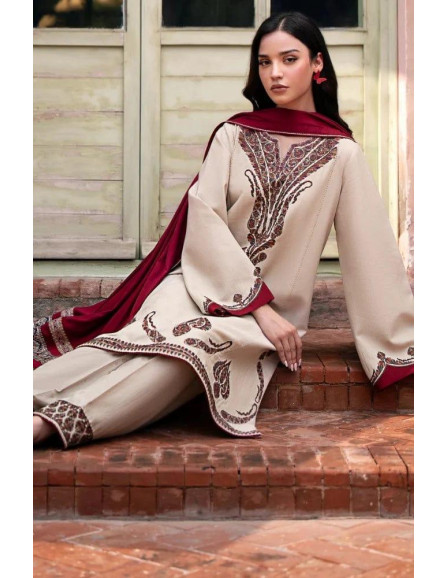 Embroidered Dhanak dress