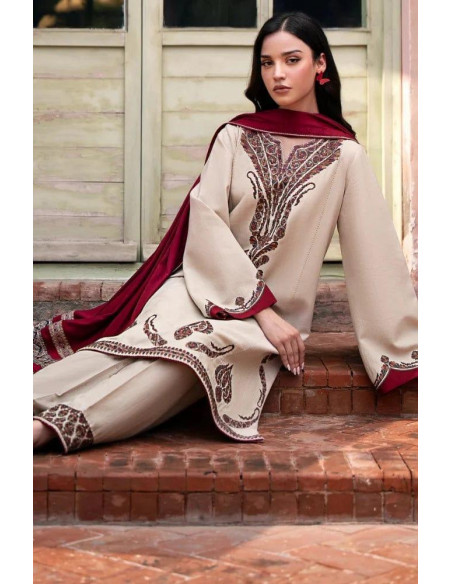 Embroidered Dhanak dress