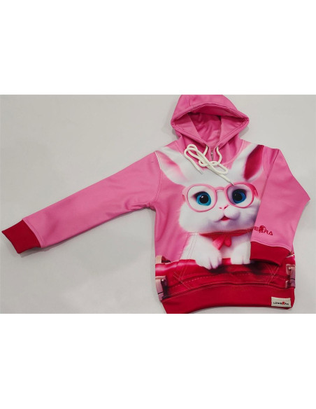 Barbie Hoodie Girls' Kangaroo Printed Polyester Fleece Hoodie - 1 Pc