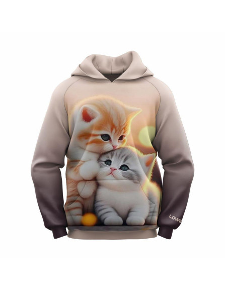 Cat printed Hoodie Girls' Kangaroo...