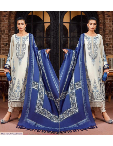 3 Pcs Women's Unstitched Embroidered...