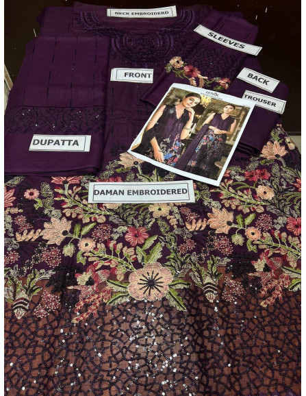 3 Pcs Women's Unstitched Embroidered...