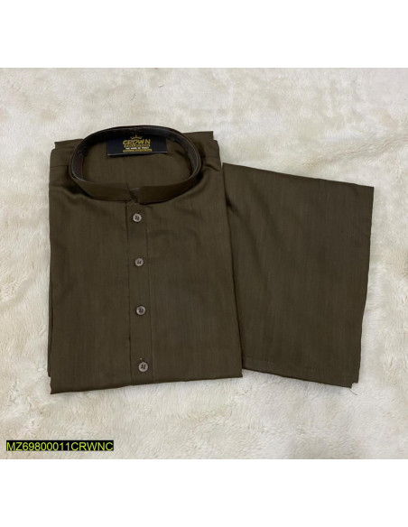 2 Pcs Mens Stitched Wash And Wear Plain Suit