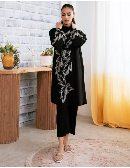 Chick black block printed shirt and trouser