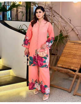Stitched printed khaddar...