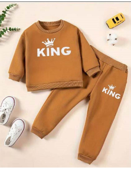 2 Pcs Boy's Polyester Printed Tracksuit