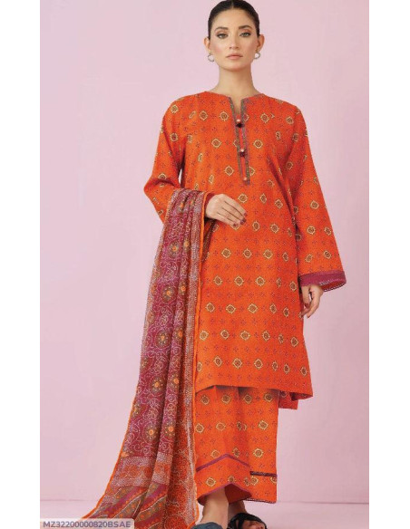 3 pcs unstitched khaddar printed 