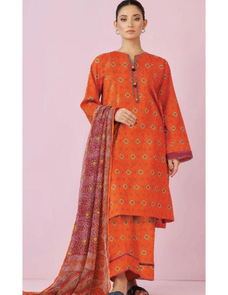 3 pcs unstitched khaddar printed 