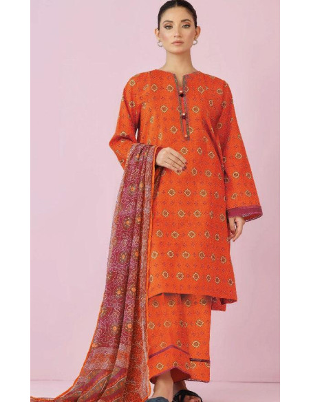 3 pcs unstitched khaddar printed 