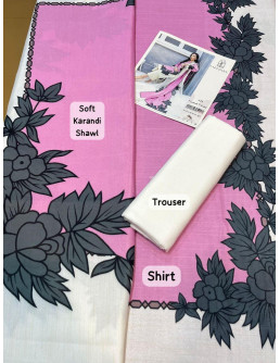 Elegant Pink Printed 3 Pcs... 2