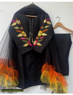 3pcs women's embroidered suit 