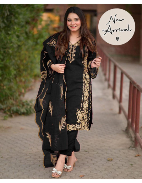 Stylish Organza Embroidered Suit Set for Women