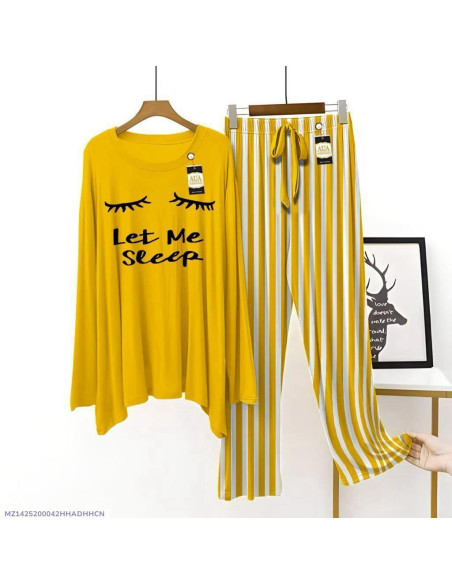 2pcs women's stitched print suit for night