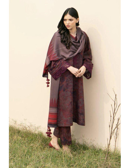 3 Pcs Women's Unstitched Digital Print Suit