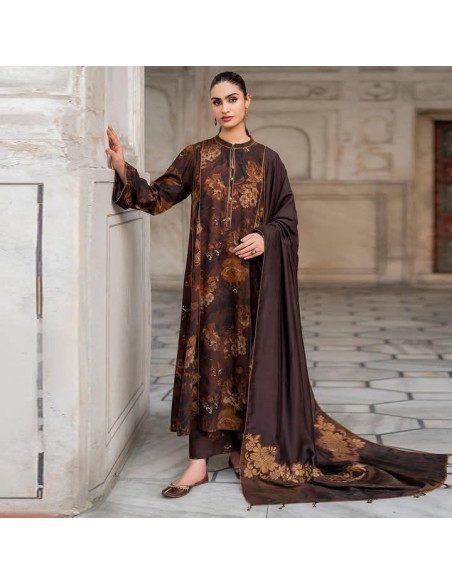 3 Pcs Women's Unstitched Digital Print suit